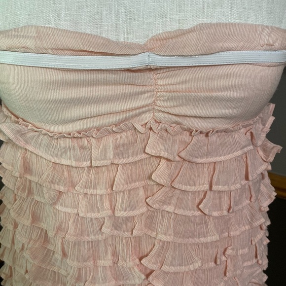 J. Crew light pink ruffle strapless knee length dress size s NWT - Picture 6 of 8